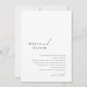 Elegant Minimalist Script Monogram Fotobruiloft Kaart (Voorkant)