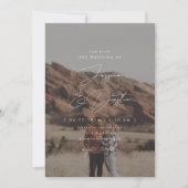 Elegant minimalist Script Photo Wedding Kaart (Voorkant)