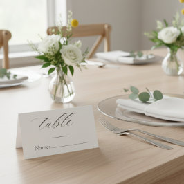 Elegant Minimalist Script Wedding Place Card Plaatskaartje