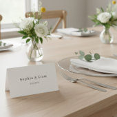 Elegant Minimalist Script Wedding Place Card Plaatskaartje