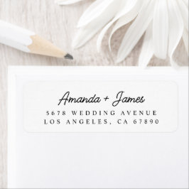 Elegant Minimalist Script Wedding Return Address Etiket