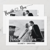 Elegant Minimalist Script Weduwen Aangepaste foto Bedankkaart (Voorkant / Achterkant)