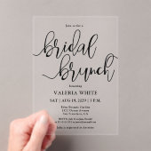 Elegant Minimalist Scriptgeschreeuw Bridal Brunch Acryl Uitnodigingen (Insitu (Draagbaar))