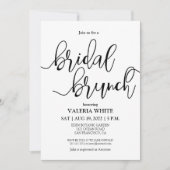 Elegant Minimalist Scriptgeschreeuw Bridal Brunch Kaart (Voorkant)