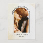 Elegant Minimalist Simple Photo Weddenschap Hartel Briefkaart (Voorkant)