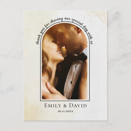 Elegant Minimalist Simple Photo Weddenschap Hartel Briefkaart (Voorkant)