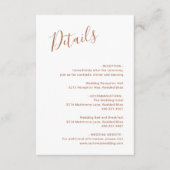 Elegant minimalist Simple Terracotta Wedding Informatiekaartje (Voorkant)