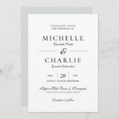 Elegant minimalist Simple Wedding Invitation Kaart (Voorkant / Achterkant)