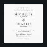 Elegant minimalist Simple Wedding Invitation Kaart<br><div class="desc">Elegant minimalistisch Eenvoudig huwelijk uitnodigen.
Het ontwerp kenmerkt een elegante moderne lay-out van de stijltekst. Als u geavanceerde wijzigingen wilt aanbrengen,  selecteert u "Klik om verder aan te passen" onder Deze sjabloon personaliseren.</div>