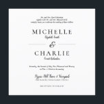Elegant minimalist Simple Wedding Invitation Kaart<br><div class="desc">Elegant minimalistisch Eenvoudig huwelijk uitnodigen.
Het ontwerp kenmerkt een elegante moderne lay-out van de stijltekst. Als u geavanceerde wijzigingen wilt aanbrengen,  selecteert u "Klik om verder aan te passen" onder Deze sjabloon personaliseren.</div>