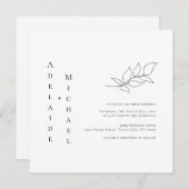 Elegant minimalist Simple White Wedding Invitation (Voorkant / Achterkant)