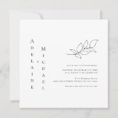 Elegant minimalist Simple White Wedding Invitation (Voorkant)