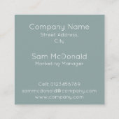 ELEGANT MINIMALIST SJABLOON DESIGN LOGO SAGE GROEN VIERKANTE VISITEKAARTJE (Achterkant)