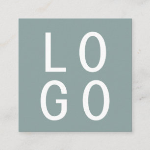 ELEGANT MINIMALIST SJABLOON DESIGN LOGO SAGE GROEN VIERKANTE VISITEKAARTJE