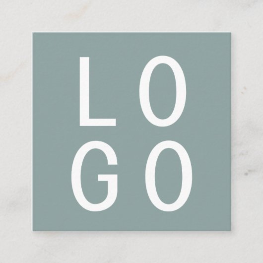 ELEGANT MINIMALIST SJABLOON DESIGN LOGO SAGE GROEN VIERKANTE VISITEKAARTJE (Voorkant)