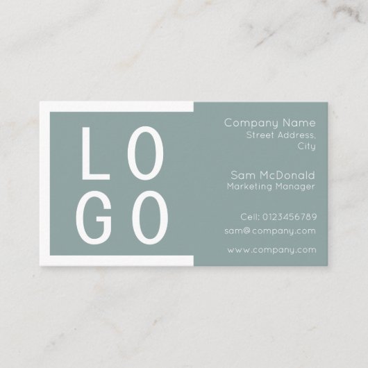 ELEGANT MINIMALIST SJABLOON DESIGN LOGO SAGE GROEN VISITEKAARTJE (Voorkant)