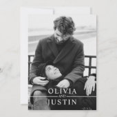 Elegant minimalist slaat de datum op kaart (Achterkant)