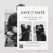 Elegant minimalist slaat de datum op kaart (Voorkant / Achterkant)