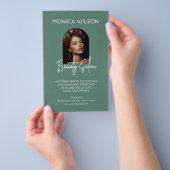 Elegant minimalist soft green beauty salon flyer (Hand)