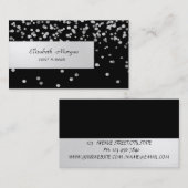 Elegant minimalist, striped, zwart, Confetti Visitekaartje (Voorkant / Achterkant)