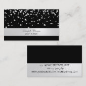 Elegant minimalist, striped, zwart, Confetti Visitekaartje (Voorkant / Achterkant)