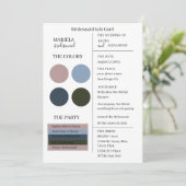Elegant minimalist Stusty Blue Dusty Pink Bridesma Kaart (Staand voorkant)