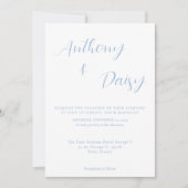 Elegant minimalist Stusty Blue Wedding Uitnodiging (Voorkant)
