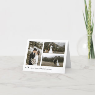 Elegant minimalist Stylish Wedding Photo Folded Bedankkaart