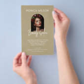 Elegant minimalist tan beauty salon flyer (Hand)