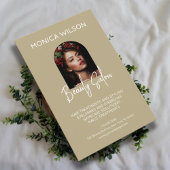 Elegant minimalist tan beauty salon flyer