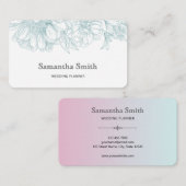 Elegant Minimalist Teal Green Floral Line Art Visitekaartje (Voorkant / Achterkant)