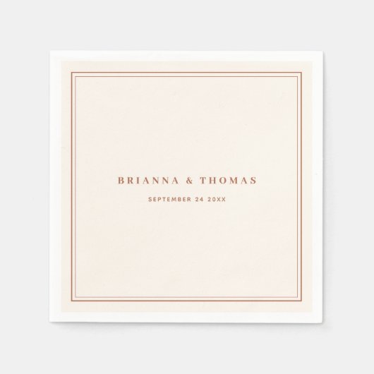 Elegant minimalist Terracotta Wedding Servet (Voorkant)