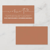 Elegant minimalist Terracotta Wedding Website Informatiekaartje (Voorkant / Achterkant)