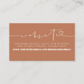 Elegant minimalist Terracotta Wedding Website Informatiekaartje (Voorkant)