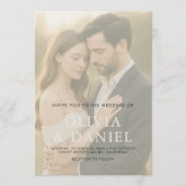 Elegant Minimalist Transparent Photo Wedding Kaart (Voorkant)
