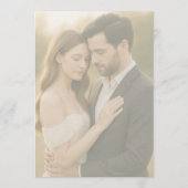 Elegant Minimalist Transparent Photo Wedding Kaart (Achterkant)