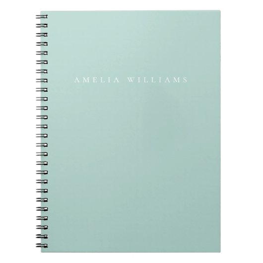 Elegant Minimalist Turquoise Monogram Notitieboek (Voorkant)