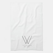 Elegant minimalist Typografie Monogram Theedoek (Verticaal)