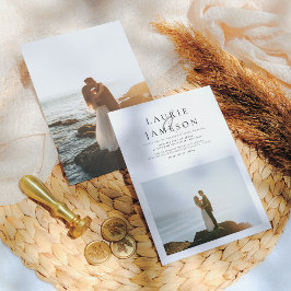 Elegant Minimalist Typography Chic 2 Photo Wedding Kaart