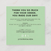 Elegant Minimalist Typography Olive Simple Square Vierkante Visitekaartje (Achterkant)