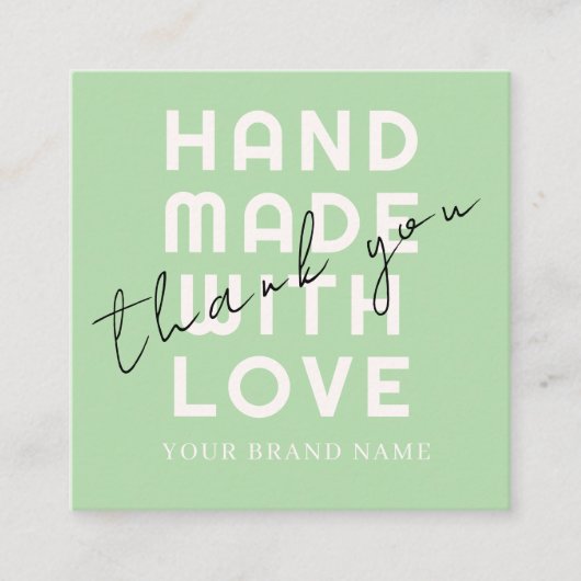 Elegant Minimalist Typography Olive Simple Square Vierkante Visitekaartje (Voorkant)