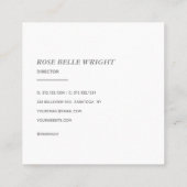 Elegant Minimalist Typography Simple Orange Vierkante Visitekaartje (Achterkant)