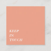 Elegant Minimalist Typography Simple Orange Vierkante Visitekaartje (Voorkant)