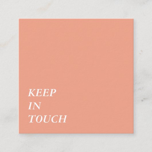 Elegant Minimalist Typography Simple Orange Vierkante Visitekaartje (Voorkant)