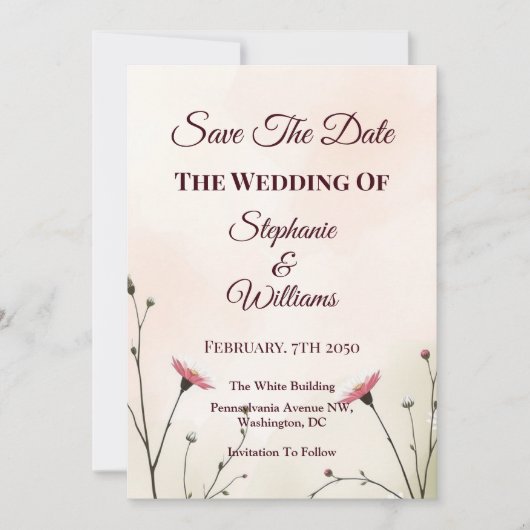 Elegant Minimalist Typography Wedding Save The Date (Voorkant)
