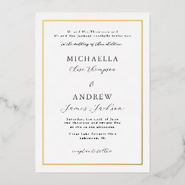 Elegant minimalist Uitnodiging tot verfijnde bruil