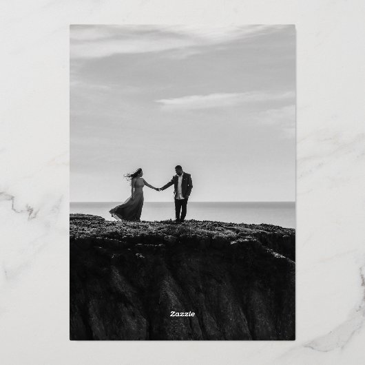 Elegant minimalist Uitnodiging tot verfijnde bruil (Achterkant)