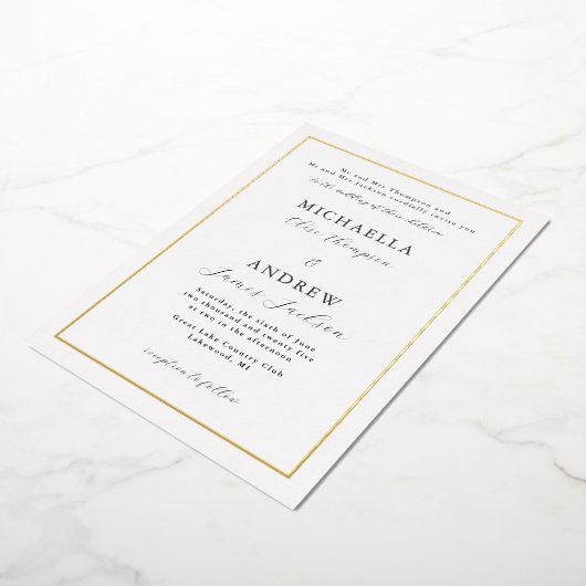 Elegant minimalist Uitnodiging tot verfijnde bruil (Gedraaid)