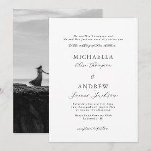 Elegant minimalist Uitnodiging tot verfijnde bruil