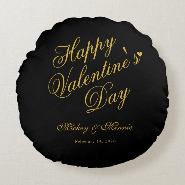 Elegant Minimalist Valentine’s Day Love Rond Kussen (Voorkant)